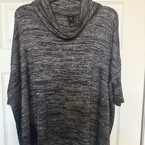 Ann Taylor Factory Petite Medium Charcoal Cowl Neck Sweater